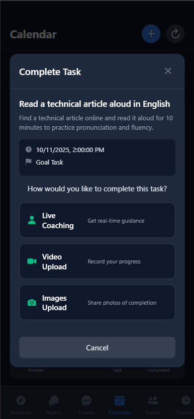 Task Completion Options